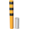 Bollard | steel tube  193 x 3,6 mm | yellow / black | Removable without fastener | With welded steel cap, incl. base sleeve Item no. 40191_10 | total length: 2000 mm | with welded steel cap